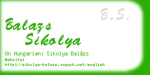 balazs sikolya business card